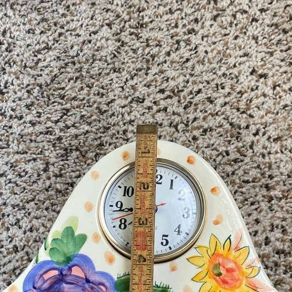 Floral Ceramic Clock with Gold Accents - Picture 5 of 6